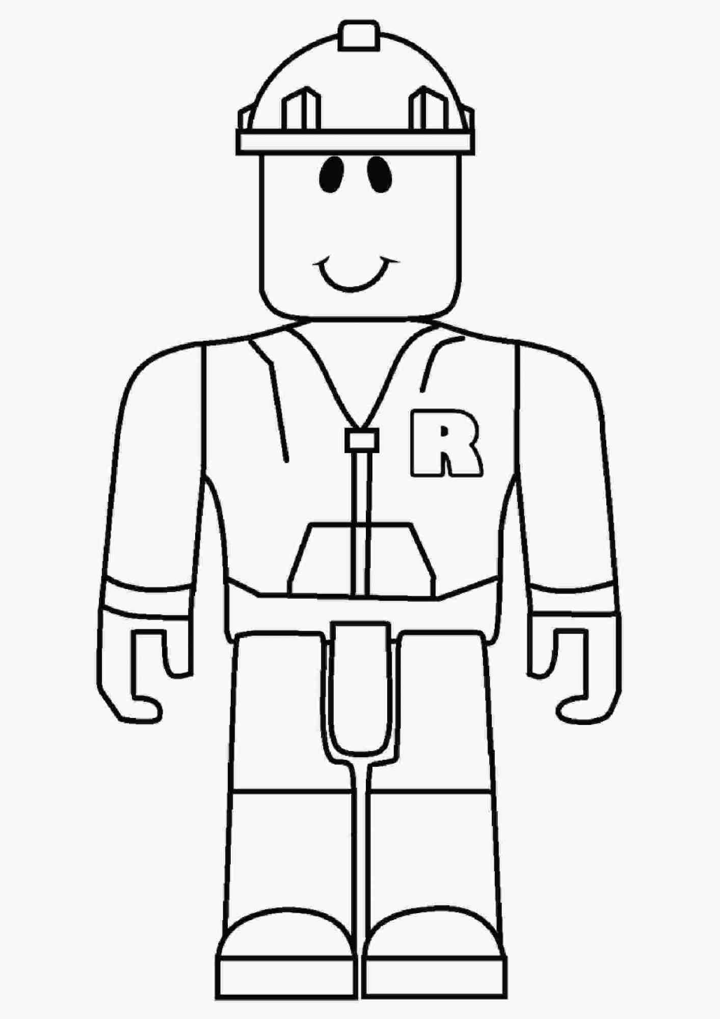 Desenhos para colorir Roblox Builder com o símbolo da letra R em seu capuz  - Desenhos para colorir para impressão grátis